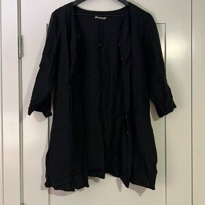 Avenue Elegant Black Linen Shirt